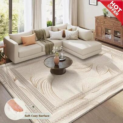 Dieser modern-minimalistische Stil/Samt-Material Großraum-Teppich, verwendet die hochwertige Version (850g/㎡) Design, mit dickerem Material und höherer Dichte. Dekoriert mit personalisierten geometrischen Mustern, passt dieser luxuriöse Teppich perfekt zu verschiedenen Wohnstilen.