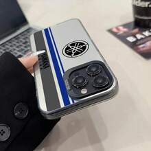 Funda de teléfono para motocicleta, color plateado mate, para 17,15, 14, 16, 13, 12, 11 Pro Max Plus, Y-YamahaES-A de carreras a prueba de golpes, dura - Negro1 - Ver 2