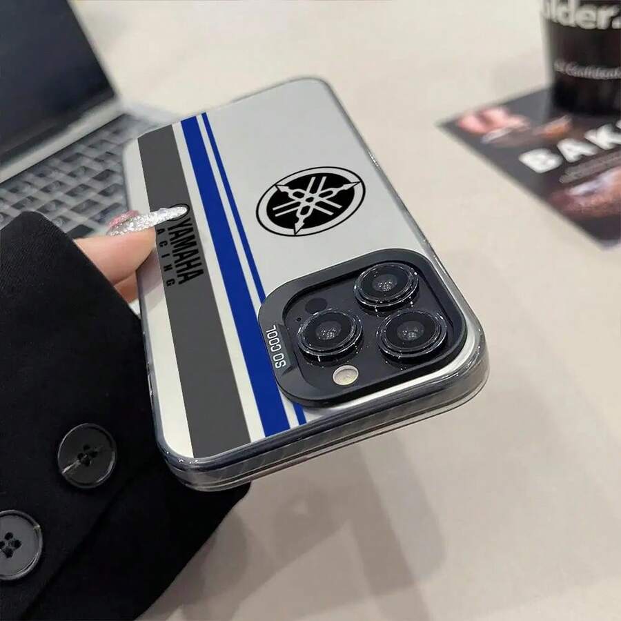 Motorcycle Phone Case Matte Colored Silver Compatible With 15 14 16 13 12 11 Pro Max Plus XS - Black1 - View 1
