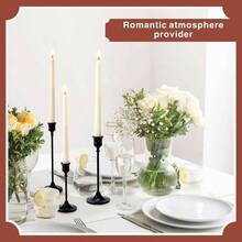 Candlestick Holders Set Of 3, Black Taper Candle Holders, Vintage Modern Decorative Centerpiece Table, Mantel, Wedding, Housewarming