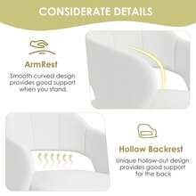 VECELO Velvet Dining Chairs Set Of 6,Upholstered High-End Tufted Dining Room Chair,Living Room Chairs Upholstered Side Chair With Golden Metal Legs For Dining Room Kitchen Vanity Living Room - White - View 10