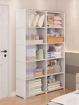 Armario de almacenamiento para productos para bebés, armario a prueba de polvo, armario de montaje sencillo para el hogar y el dormitorio, económico, resistente y duradero