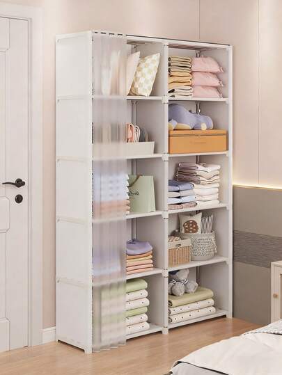 Armario de almacenamiento para productos para bebés, armario a prueba de polvo, armario de montaje sencillo para el hogar y el dormitorio, económico, resistente y duradero