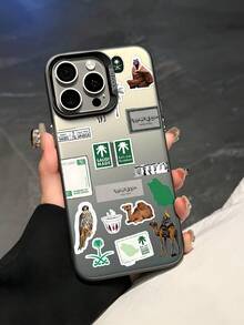 1pc Classic Travel Logo Pattern High-Quality Smooth Skin Protective Phone Case, Full Coverage Soft Shell Compatible With IPhone 13/16/15/14/13/12/11/Pro/ProMax/X/XR/XS/7/8/PLUS, - Multicolor - View 2