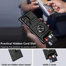 Military Industry Anti-Fall (Card Holder Function) (360° Rotating Stand) Military-Grade Rotating Phone Holder Stand + Shockproof Phone Case Compatible With Iphone 11/12/13/14/15/16 Pro Max, Galaxy S22/23/24/25+ And More - Blue - View 4