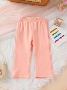 2pcs Set, Casual Elegant Sweet Cute Baby Girl Clothes, Soft Comfortable Infant Toddler Girl Outfit, Special Heart Decor Ruffle Trim Round Neck Long Sleeve Sweatshirt And Solid Color Elastic Waist Pants Set, Suitable For Daily, Vacation, Party, Outdoor - Multicolor - View 8