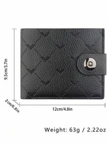 时尚男士钱包大容量硬币钱包带拉链零钱包钱夹感恩节生日礼物大容量多卡位，商务休闲风格，生日礼物，毕业礼物，父亲节礼物 - 黑色 - 查看 3
