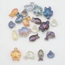 20 件/包水晶玻璃珠各种海洋生物饰物（鱼、海龟、海豚、贝壳）电镀色，DIY 珠宝制作用品，适用于项链、耳环、手链、钥匙扣、手机挂绳、汽车装饰 - 龜貝魚豚 - 查看 26