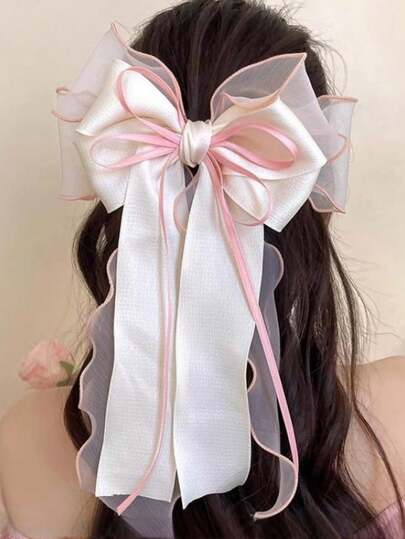 1 pieza Clip de pelo con lazo estilo ballet, de moda y lindo, adecuado para danza diaria, vida diaria y uso de viaje. Clip de pelo diario, diadema, estilo académico, elegante, lazo, accesorios para el cabello para mujeres