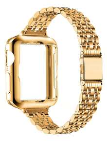 Stainless Steel Watch Band Compatible With  Watch 41mm 40mm 38mm 45mm 44mm 42mm, Fits  Watch Series 10/9/8/7/6/5/4/3/2/1/SE/SE2, Slim Luxury Band + Screen Protector