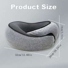 U型记忆棉颈枕，温暖舒适，颈部支撑，不含收纳袋，灰色U型枕，32*26厘米。适合学生、成人、飞机、办公室、汽车等场所使用，可作为毕业礼物、单身派对礼物、伴娘礼物、父亲节礼物、万圣节装饰品、万圣节礼物、伴娘邀请礼物、婚礼宾客回礼。 - 灰色花朵 - 查看 5