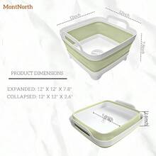 Collapsible Wash Basin 9L Foldable Dish Tub With Drain Plug Portable Collapsible Dish Basin Camping Sink For Washing Dishes Laundry And Kitchen Use Gray - màu xanh lá - Xem 2