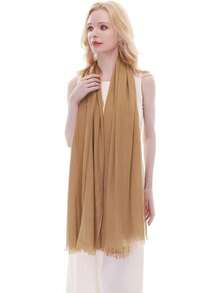 RIIQIICHY Scarf For Women Lightweight Solid Color Long Fashion Gauze Scarves Shawl Wraphalloween - 駝色 - 查看 5