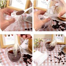 Pcs Disposable Tea Bags Loose Tea, Empty Tea Bags With Drawstring Empty Muslin Tea Infuser Sachets Seal Cold Brew Coffee Bags Spice Loose Leaf Tea Bag - Initial - View 7