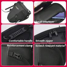 Waterproof Motorcycle Tail Bag Motorbike Back Seat Bags Waterproof Wear Resistant Multi-Functional Durable Moto Rider Backpack - màu đen - Xem 7
