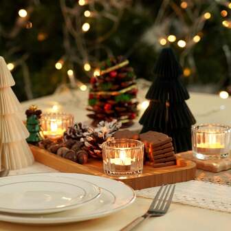 Tealight Candle Holder, 4/12pcs Glass Small Votive Candle Holders For Weddings Home Baby Shower Special Occasions And Halloween, Christmas Party Decoration