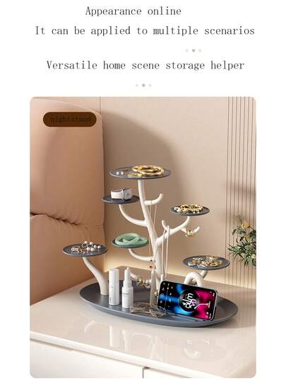 1pc Luxury Tree Trunk Jewelry Stand, Jewelry Display Rack, Earrings Necklace Ring Hair Tie Desk Organizer, High-End Jewelry Storage Rack