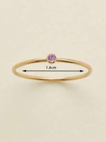 1pc 316L Stainless Steel Birthstone Ring For Woman Gold Color Simple Style Ring Festival Party Fashion Jewelry Dropshipping