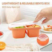 5 Pack Bento Lunch Box, 4 Compartment Snack Containers, Divided Snack Box, Meal Prep Lunch Containers ToddleAdults, Food Storage Containers School, Work And Travel - Multicolor-7pack - View 5