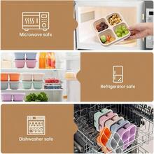 5 Pack Bento Lunch Box, 4 Compartment Snack Containers, Divided Snack Box, Meal Prep Lunch Containers ToddleAdults, Food Storage Containers School, Work And Travel - Multicolor-7pack - View 6