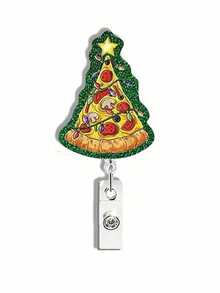 1 Stylish And Cute Santa Claus Collection Decorative Glitter Acrylic Snap Lanyard Clip - Glitter Acrylic Snap Lanyard Clip For Nurses, Friends And Family, Ideal For Parties And Holiday Gifts (Multi-Color)