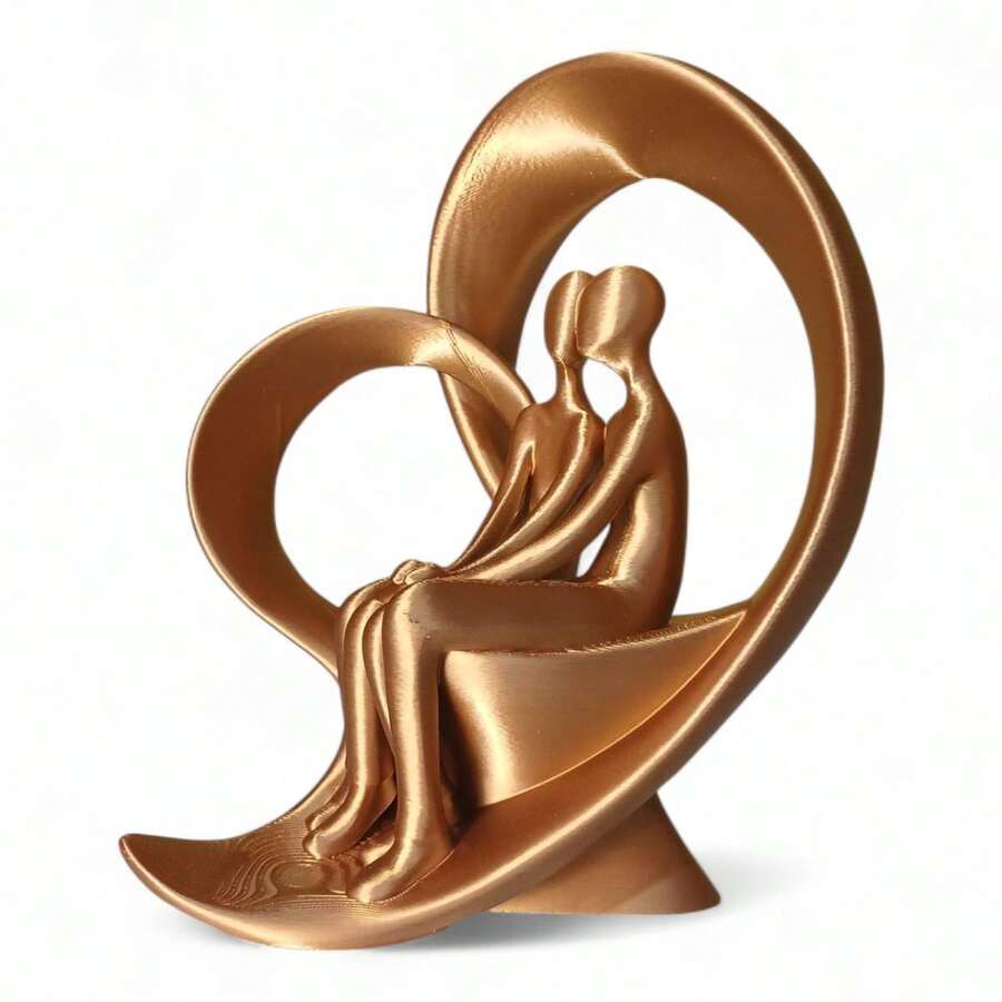 Minimalist Decorative Statue Gift Family Love Union Colors Gift Gifts - Vàng đồng - Xem 1