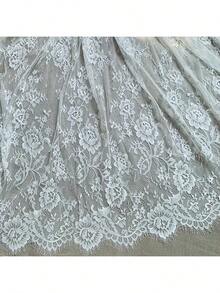 3 Meters X 1.5m Eyelash Lace Fabric, Suitable For Wedding Dress, Tablecloth, Curtain And Other Sewing Projects