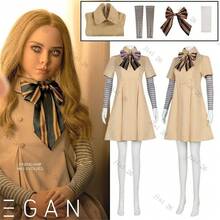 M3GAN Cosplay Costume Full Set Dress|Official Licensed Megan AI Doll Robot Outfit Halloween Party Cosplay Costume For Girls