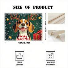 1 set/1 pieza/4 piezas/6 piezas Vajilla con patrón de perro y regalo de Navidad, vajilla térmica, vajilla de poliéster lavable a máquina, vajilla protectora, decoración central, decoración diaria para la sala de estar familiar, adecuada para decoración de reuniones grupales