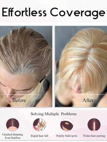 Real Human Hair Toppers With Bangs Silk Base 3Clip Pieces Ombre Brown&Blonde Straight Human Topper Hairs For Women Daily Wear #4p27 #12p613 - Piano Color - View 7