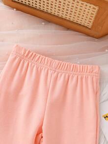 2pcs Set, Casual Elegant Sweet Cute Baby Girl Clothes, Soft Comfortable Infant Toddler Girl Outfit, Special Heart Decor Ruffle Trim Round Neck Long Sleeve Sweatshirt And Solid Color Elastic Waist Pants Set, Suitable For Daily, Vacation, Party, Outdoor - Multicolor - View 9