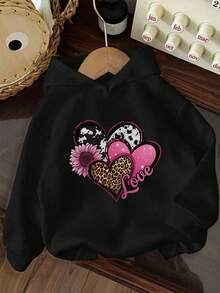 3pcs Tween Girl Graphic Print Sweatshirt Set, Warm & Comfortable Thermal Lined Sweatshirt Pullover For Autumn/Winter - Grey - View 5
