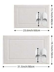 DAJIANG 1件套白色经典豪华浴室地垫毛巾套装 - 吸水棉质酒店SPA淋浴/浴缸地垫 [非浴室地毯] 门垫 厨房地垫/地毯 家居装饰 节日装饰 房间入口地毯 走廊地毯，秋冬季卧室装饰 秋季装饰地毯，适合万圣节、感恩节装饰 - 白色 - 查看 3