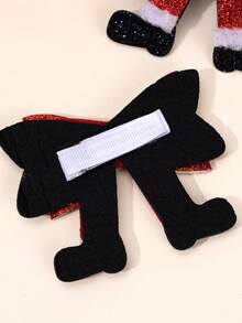 2 Stück Mädchen Weihnachten funkelnde Glitzer rot & schwarz Haarschleifen Clips, Weihnachtsparty Haarspangen feiern, süße Festivalschleifen für Mädchen, Weihnachts Haaraccessoires, Fröhliche Weihnachten