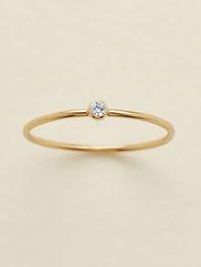 1pc 316L Stainless Steel Birthstone Ring For Woman Gold Color Simple Style Ring Festival Party Fashion Jewelry Dropshipping