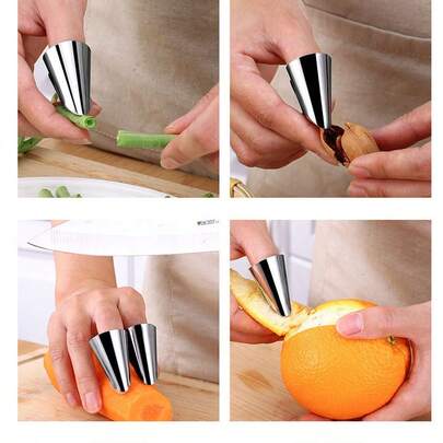 1PC Vỏ bọc bảo vệ móng tay cái đa năng bằng thép không gỉ, dụng cụ hái rau không phá hủy, có thể bóc vỏ, trái cây và đậu, bóc vỏ cam, chất liệu thép không gỉ, có thể tái sử dụng, kích thước có thể điều chỉnh, bảo vệ móng tay, vỏ bảo vệ cắt bằng kim loại, dụng cụ cắt an toàn, phụ kiện nhà bếp dụng cụ nhà bếp