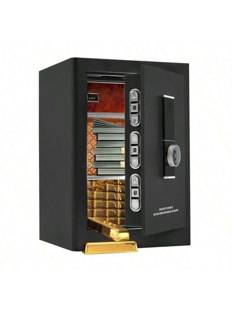 金庫 家庭用 59.5L 指紋認証 防犯金庫 大型金庫 緊急電池ボックス付き