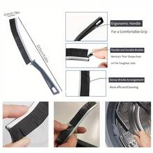 1 pieza Cepillo de limpieza multifuncional de plástico con ranura para ventana y cerdas duras - Mango cómodo, para limpiar ranuras de lavadora, grietas del baño, encimeras de cocina, usando herramientas de limpieza. Durante el embalaje y el transporte, el producto puede tener arañazos, desgaste leve, arañazos, descascarillado de pintura, suciedad, ligero sangrado de color, etc. Estos no son problemas de calidad y no afectan el uso normal del producto.