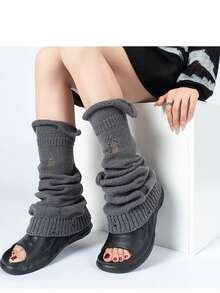 Women's Autumn/Winter Leg Warmers, Knitted Leg Warmers, Y2K Style Distressed Holey Leg Warmers, Suitable For Layering