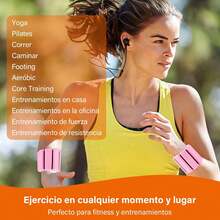 Tobillera y muñequera, dos correas de contrapeso de 1 libra, pesas de silicona para yoga pilates gimnasio, ajustable innovador cómodo producto moderno para el ejercicio, caminar, trotar, yoga y pilates (2LB (2X1LB)) (Rosa) - 1 - Ver 9