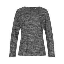 Womens/Ladies Knitted LongSleeved TShirt (Dark Grey Melange) - Grey - View 2