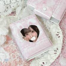 1 件可爱兔子照片卡夹，Kpop 偶像照片卡保护套，粉色天使翅膀兔子照片卡套，PU 材质，适合 3-3.5 英寸偶像专辑卡、动漫人物、游戏人物照片卡收藏家 - 粉色 - 查看 2