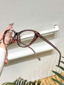 1个猫眼妆工具，纯色TPR（热塑性橡胶）材质，无度数眼镜（不含眼镜盒） - 藕粉色 - 查看 4