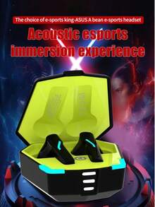 ASUS 华硕无线入耳式高品质声音独特设计内置麦克风，功能触摸切换游戏音乐适用于黑白款 - 黑色 - 查看 2