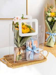 10/5/1件-透明加厚PVC礼品袋、结婚糖果盒手提袋、礼品纪念品袋、午餐袋、圣诞礼品袋。 - 彩色 - 查看 3