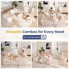 MAXYOYO 104" Modular Sectional Sofa With L-Shaped Chaise,Modern Boneless Cloud Feel Plush Couch For Living Room,Apartment And Home Theater,No Assembly Required - Màu be - Xem 8