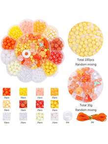 Acrylic Round Beads Box Kit, Pearl Beads Kit For Jewelry Making, DIY Bracelets Necklaces Rings, Friendship Gifts Mobile Phone Pendant Decorate Accessories