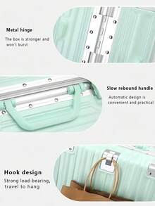 1 20-Inch Large-Capacity Travel Swivel Suitcase, Multi-Functional Password Box, With Water Bottle Holder, Hooks For Hanging Bags, Umbrellas, Shopping Bags And Other Items, Comes With Silent Swivel Wheels, Travel Essentials, Suitable For Multi-Purpose Storage Items Such As Returning To School, Traveling, Studying Abroad, Vacation, And Working Far Away