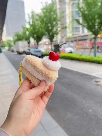 1PC Cartoon Burger Sandwich Keychain Cherry Cake Food Pendant Bag Accessories Small Gift