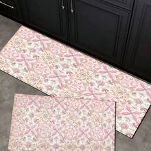 1pc Pattern Printed Rug, Faux Wool Mat - Highly Absorbent, Easy To Clean, Suitable For Home Decor, Farmhouse, Entryway, Indoor, Room, Kitchen, Dining Room, Small Office/Home Office, Sink, Laundry Room, Doormat, Kitchen Mat, Non-Slip Mat - Multicolor - View 4